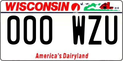 WI license plate 000WZU