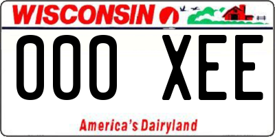 WI license plate 000XEE