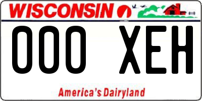 WI license plate 000XEH