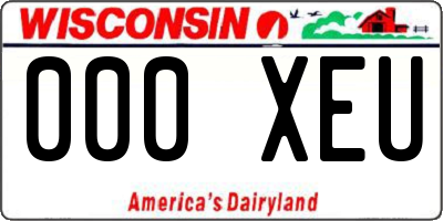 WI license plate 000XEU