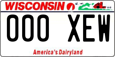 WI license plate 000XEW