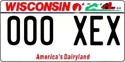 WI license plate 000XEX