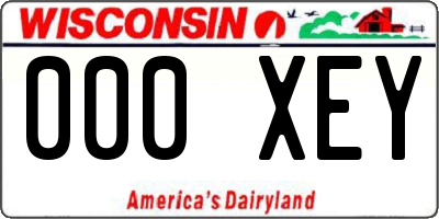 WI license plate 000XEY