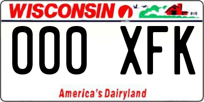 WI license plate 000XFK