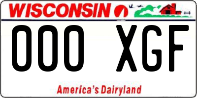 WI license plate 000XGF