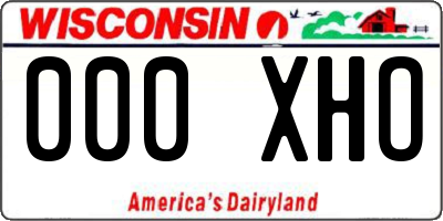 WI license plate 000XHO