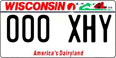 WI license plate 000XHY