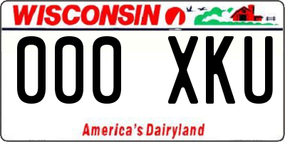 WI license plate 000XKU