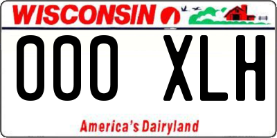 WI license plate 000XLH
