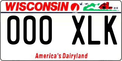WI license plate 000XLK