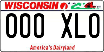 WI license plate 000XLO