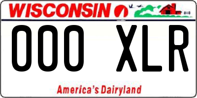 WI license plate 000XLR