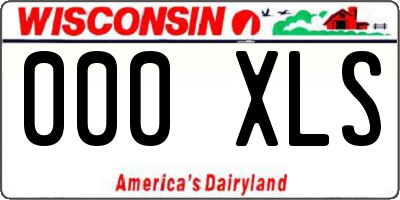 WI license plate 000XLS