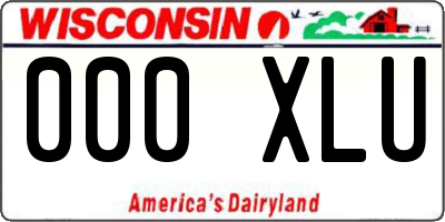 WI license plate 000XLU