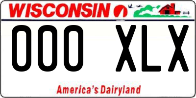 WI license plate 000XLX