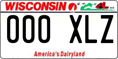 WI license plate 000XLZ