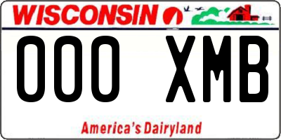 WI license plate 000XMB
