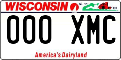 WI license plate 000XMC