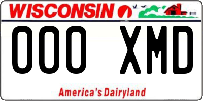 WI license plate 000XMD