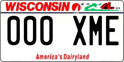 WI license plate 000XME