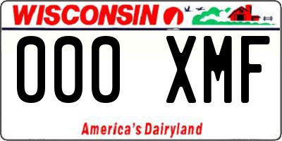 WI license plate 000XMF