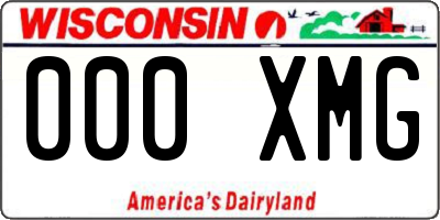 WI license plate 000XMG