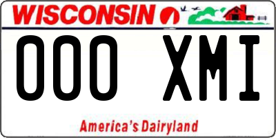 WI license plate 000XMI