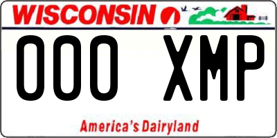 WI license plate 000XMP