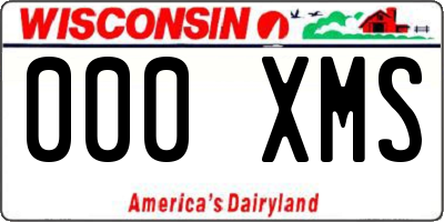 WI license plate 000XMS