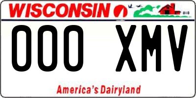 WI license plate 000XMV