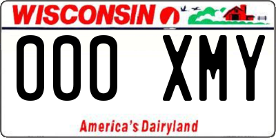 WI license plate 000XMY