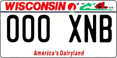 WI license plate 000XNB
