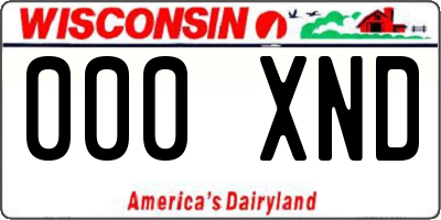 WI license plate 000XND