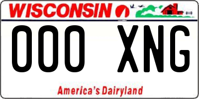 WI license plate 000XNG