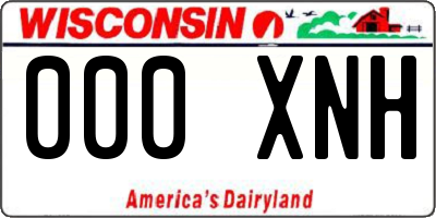 WI license plate 000XNH