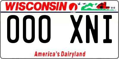 WI license plate 000XNI