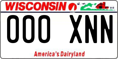 WI license plate 000XNN
