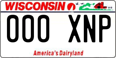 WI license plate 000XNP