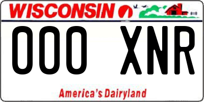 WI license plate 000XNR