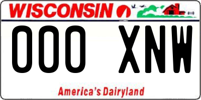 WI license plate 000XNW
