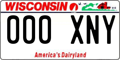 WI license plate 000XNY