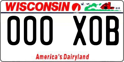 WI license plate 000XOB