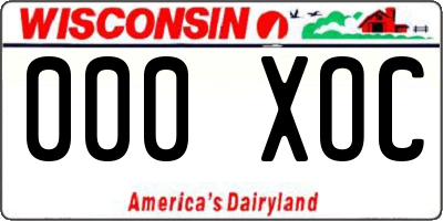 WI license plate 000XOC