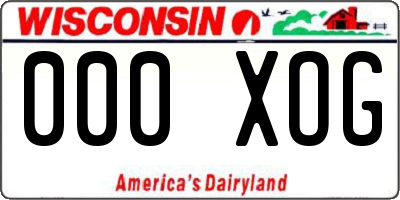 WI license plate 000XOG