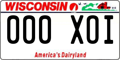WI license plate 000XOI