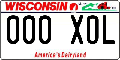 WI license plate 000XOL