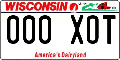 WI license plate 000XOT