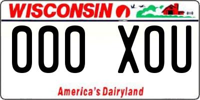 WI license plate 000XOU
