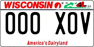WI license plate 000XOV