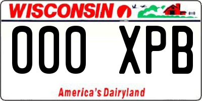 WI license plate 000XPB